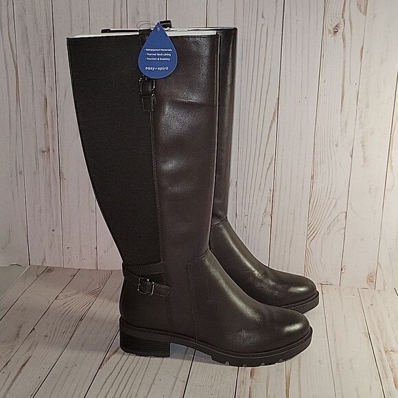 EASY SPIRIT Bianca Tall Boots Brown 9 W Wide - Picture 3 of 15